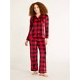 thumbnail image 1 of Joyspun Women's Velour Notch Collar Top and Pants Pajama Set, 2-Piece, Sizes S-3X, 1 of 5