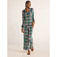 thumbnail image 1 of Joyspun Women's Velour Notch Collar Top and Pants Pajama Set, 2-Piece, Sizes S-3X, 1 of 7
