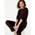 thumbnail image 1 of Joyspun Women's Velour Top and Sleep Pants Pajama Set, 2-Piece, Sizes S to 3X, 1 of 3