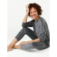 thumbnail image 1 of Joyspun Women's Velour Top and Sleep Pants Pajama Set, 2-Piece, Sizes S to 3X, 1 of 3