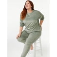 thumbnail image 1 of Joyspun Women's Velour Top and Sleep Pants Pajama Set, 2-Piece, Sizes S to 3X, 1 of 3