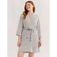 thumbnail image 1 of Joyspun Women's Waffle Kimono Short Wrap Robe, Sizes S-3X, 1 of 5