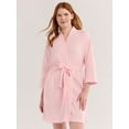 thumbnail image 1 of Joyspun Women's Waffle Kimono Short Wrap Robe, Sizes S-3X, 1 of 5