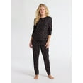 thumbnail image 1 of Joyspun Women's Waffle Knit Long Sleeve Top and Joggers Pajama Set, 2-Piece, Sizes S-3X, 1 of 4