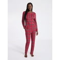 thumbnail image 1 of Joyspun Women's Waffle Knit Long Sleeve Top and Joggers Pajama Set, 2-Piece, Sizes S-3X, 1 of 5