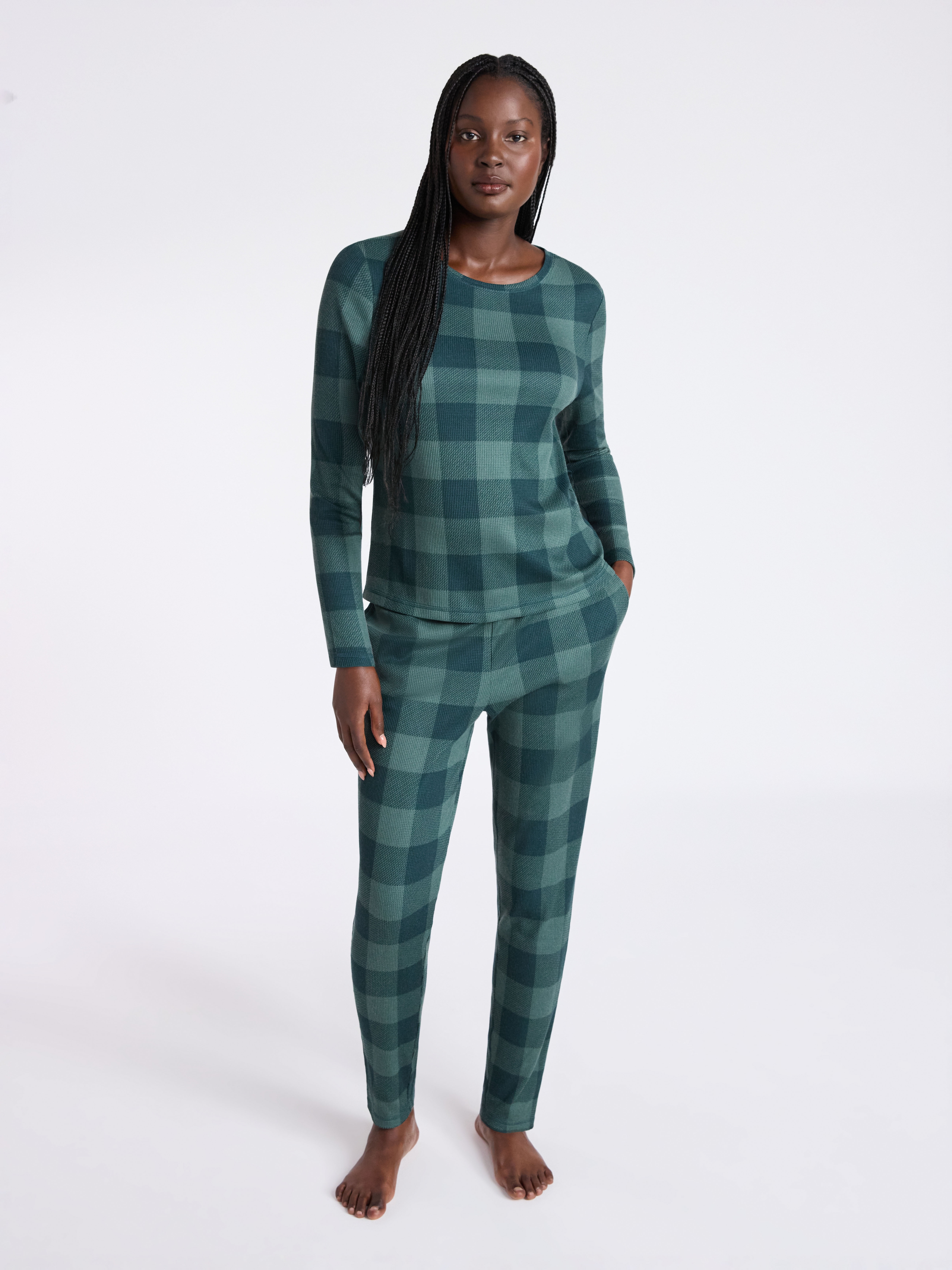 Jasper Two Piece Waffle Jogger Set - Navy main image 0