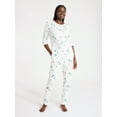 thumbnail image 1 of Joyspun Women's Waffle Knit Long Sleeve Top and Joggers Pajama Set, 2-Piece, Sizes S-3X, 1 of 4