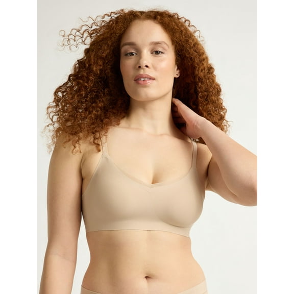 Joyspun Women's Wireless Bonded Bra with Removable Pads, Sizes XS-3XL