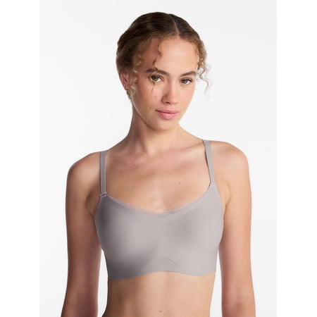 Joyspun Women’s Wireless Bonded Bra with Mesh Inserts, Sizes XS-XXXL
