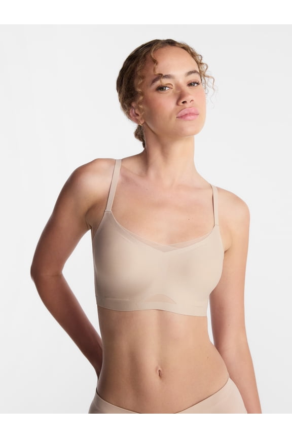 Women’s Wireless Bonded Bra with Mesh Inserts, Sizes XS-XXXL
