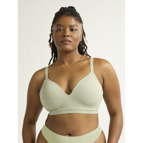 Women's Wireless Seamless Matte Mini Rib Bra, Sizes S-3XL