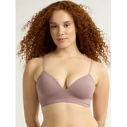 Joyspun Women's Wireless Seamless Matte Mini Rib Bra, Sizes S-3XL