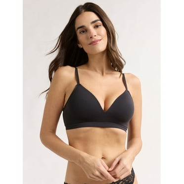 Joyspun Women's Wireless Seamless Matte Mini Rib Bra, Sizes S-3XL