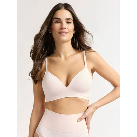 Women's Wireless Seamless Matte Mini Rib Bra, Sizes XS-3XL