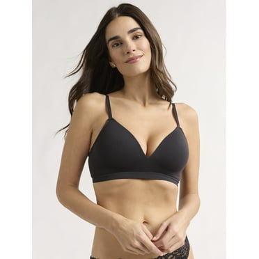 Joyspun Women's Wireless Seamless Matte Mini Rib Bra, Sizes XS-3XL