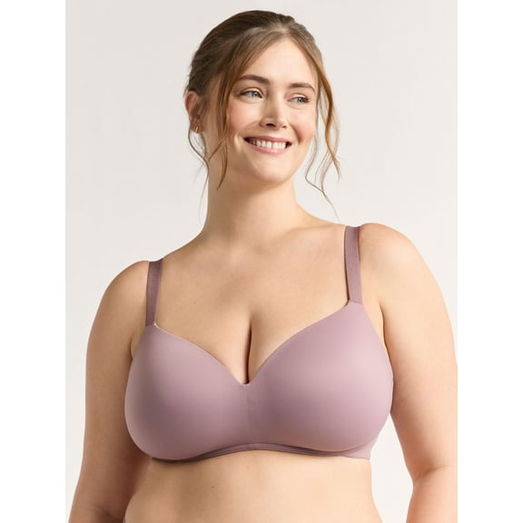 Joyspun Women's & Women's Plus Brushed Micro Wireless Bra, Sizes 38DD-46DDD