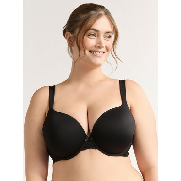 Joyspun Women's & Women's Plus Lace Wing T-Shirt Bra, Sizes 38DD-46DDD