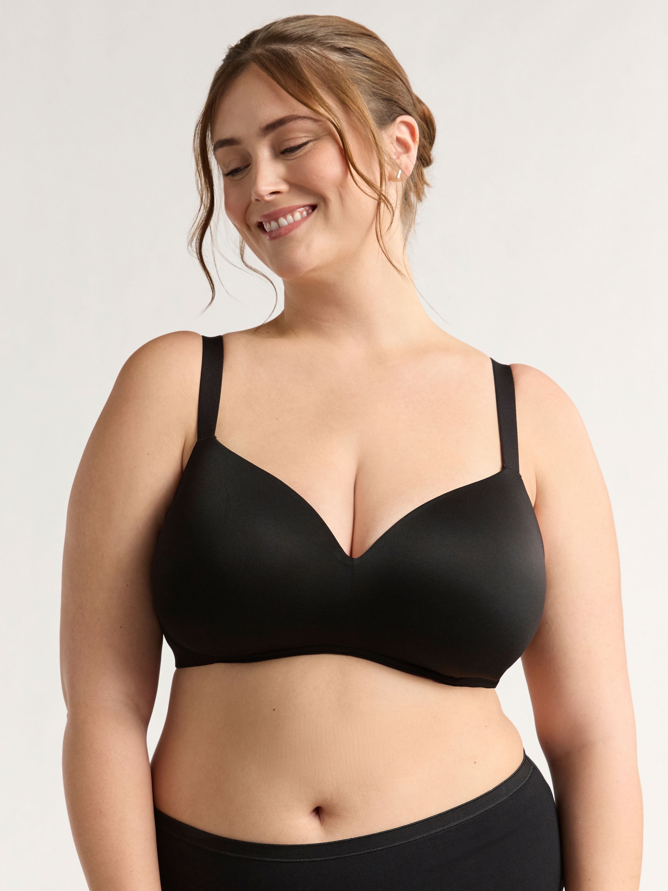 Joyspun Women's & Women's Plus Brushed Micro Wirefree Bra, Sizes 38DD ...