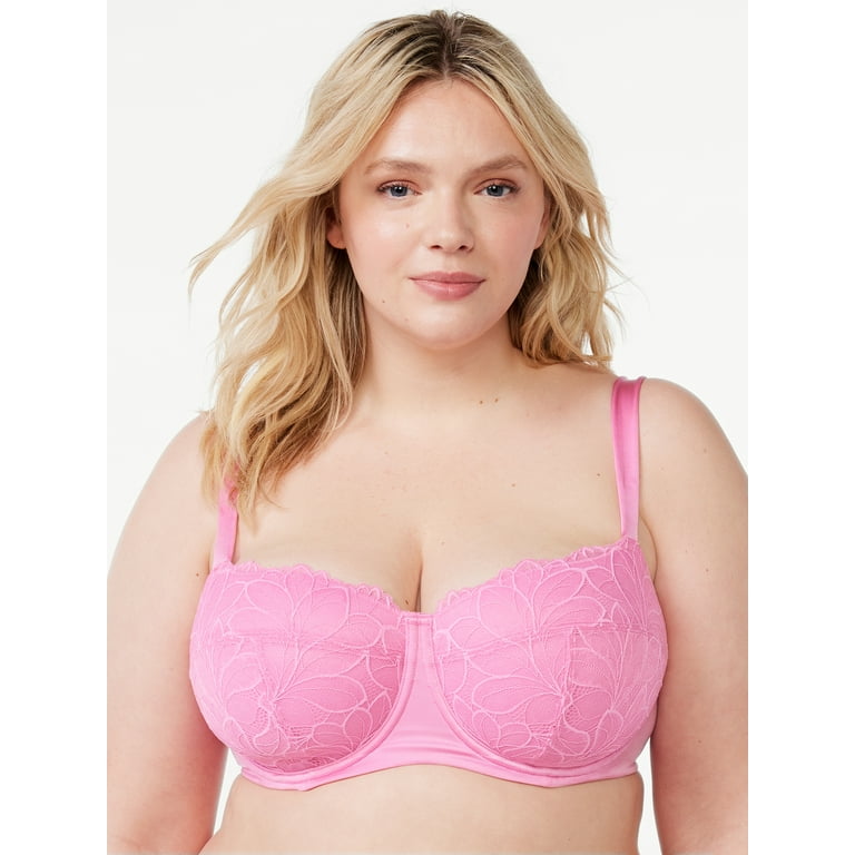 Joey Macon ElevateCurves Plus Size 4part Non-Pad Side-Support Underwire  Full Coverage Balconette Bra Supportive Up to H Cups : : Clothing