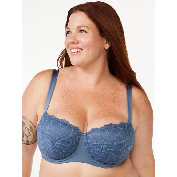 Joyspun Women's & Women's Plus Size Underwire Balconette Bra, Sizes 38DD to 46DDD
