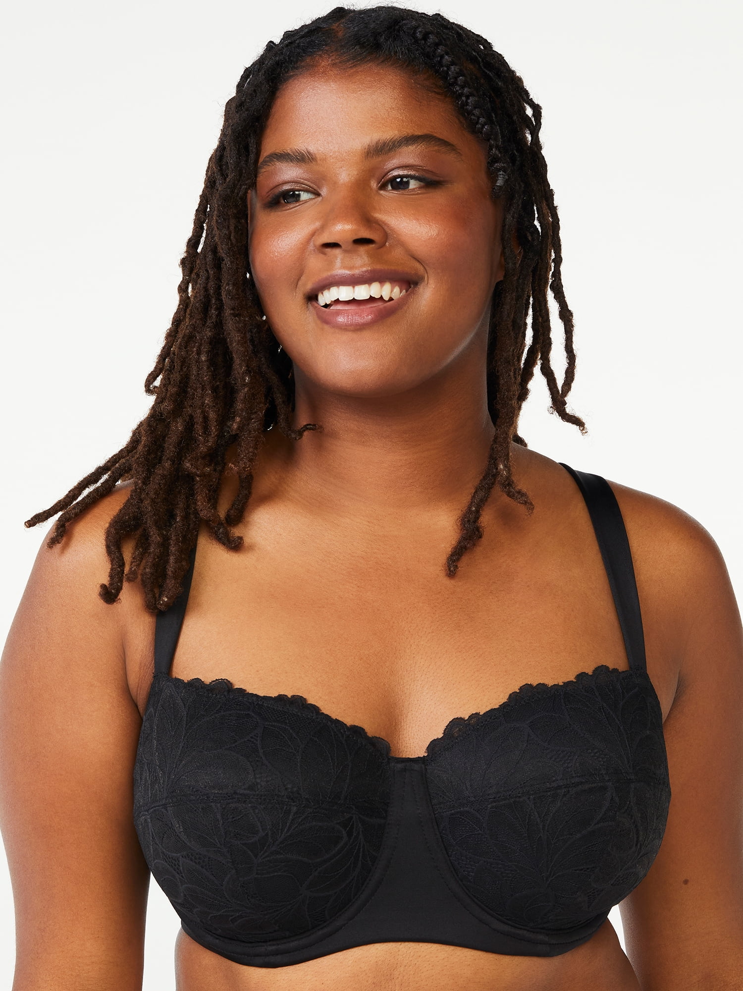 Joyspun Women's and Women's Plus Size Underwire Balconette Bra, Sizes 38DD  to 46DDD 