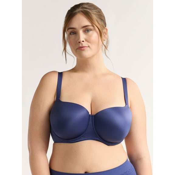 Joyspun Women's & Women's Plus Smooth Balconette Bra, Sizes 38DD-46DDD