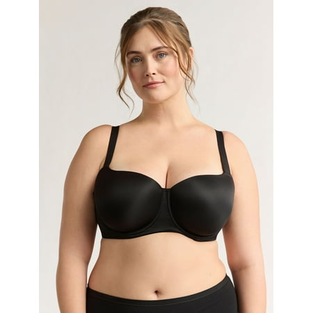 Joyspun Women's & Women's Plus Smooth Balconette Bra, Sizes 38DD-46DDD