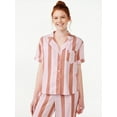 thumbnail image 1 of Joyspun Women's Woven Notch Collar Pajama Top, Sizes S to 3X, 1 of 6