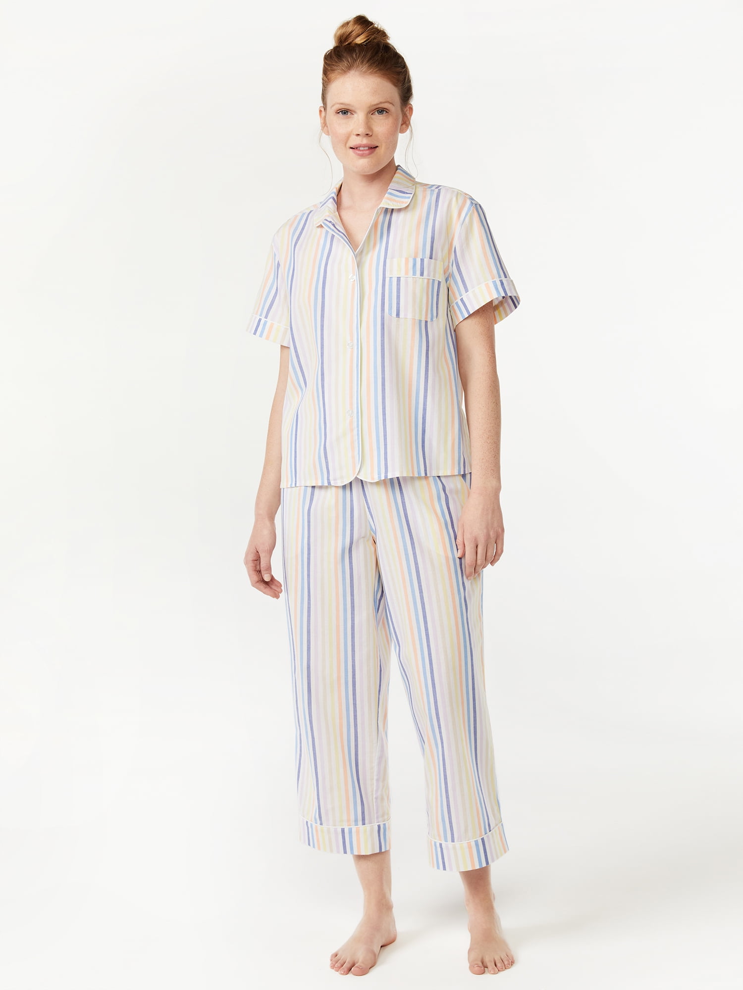 Women's woven cotton pajama sets sales