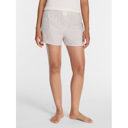 Joyspun Women's Woven Pajama Boxer Shorts, 3'' Inseam, Sizes XS-2X