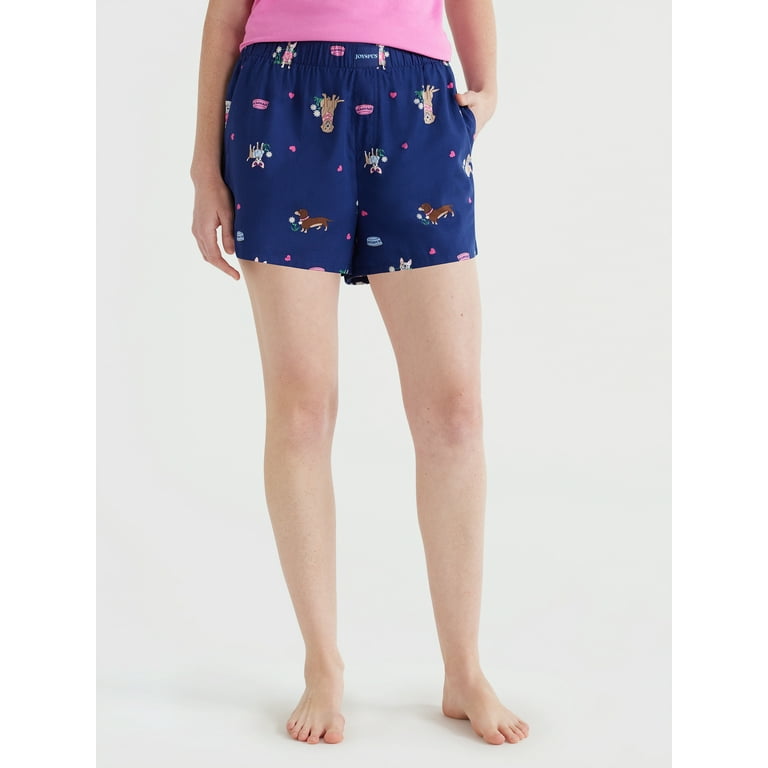 Joyspun Women's Woven Pajama Boxer Shorts, Sizes XS to 3X