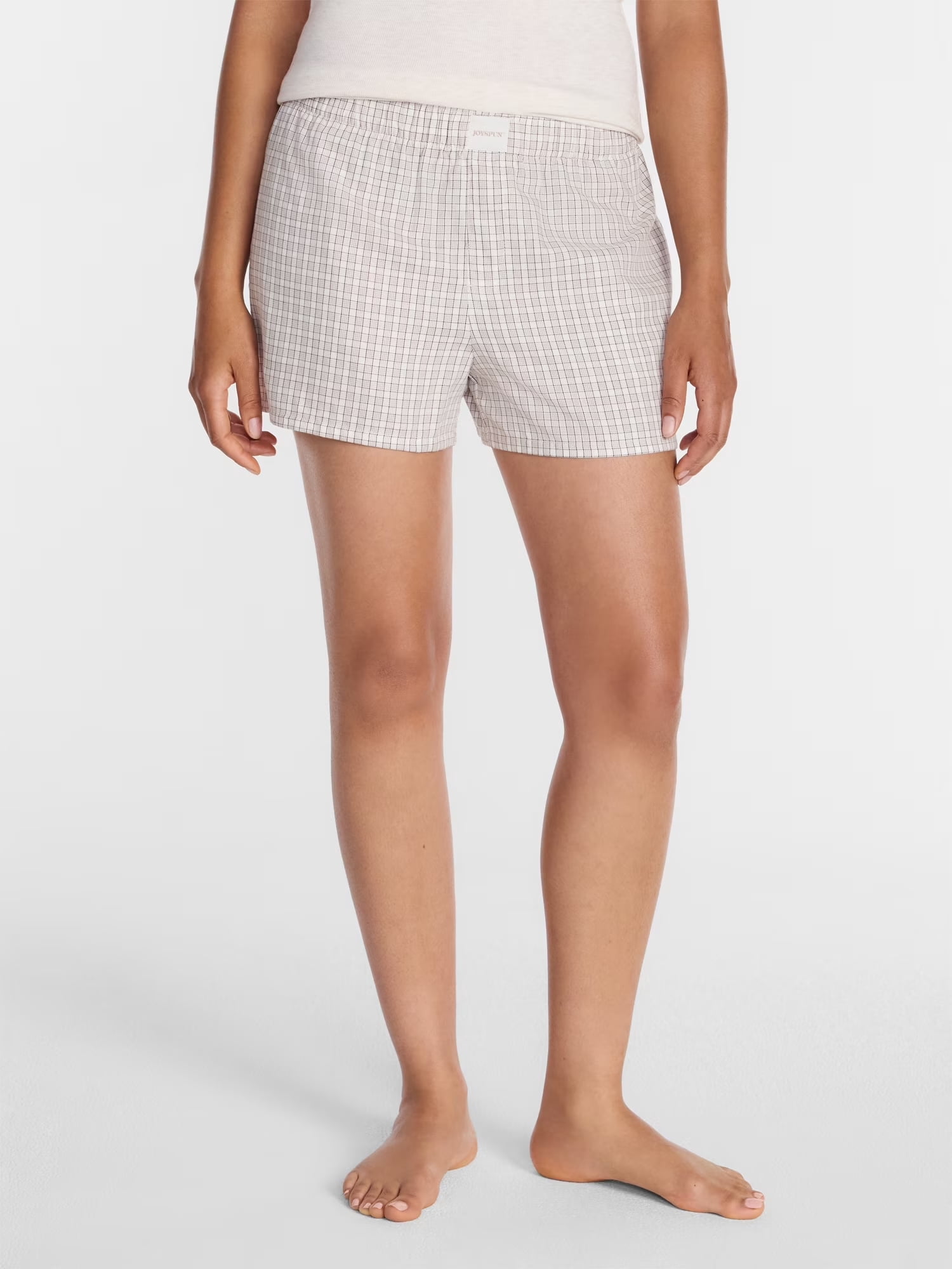 Joyspun Women's Woven Pajama Boxer Shorts, 3'' Inseam, Sizes XS-2X