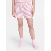 Joyspun Womens Woven Pajama Boxer Shorts, 3 Inseam, Sizes XS-3X