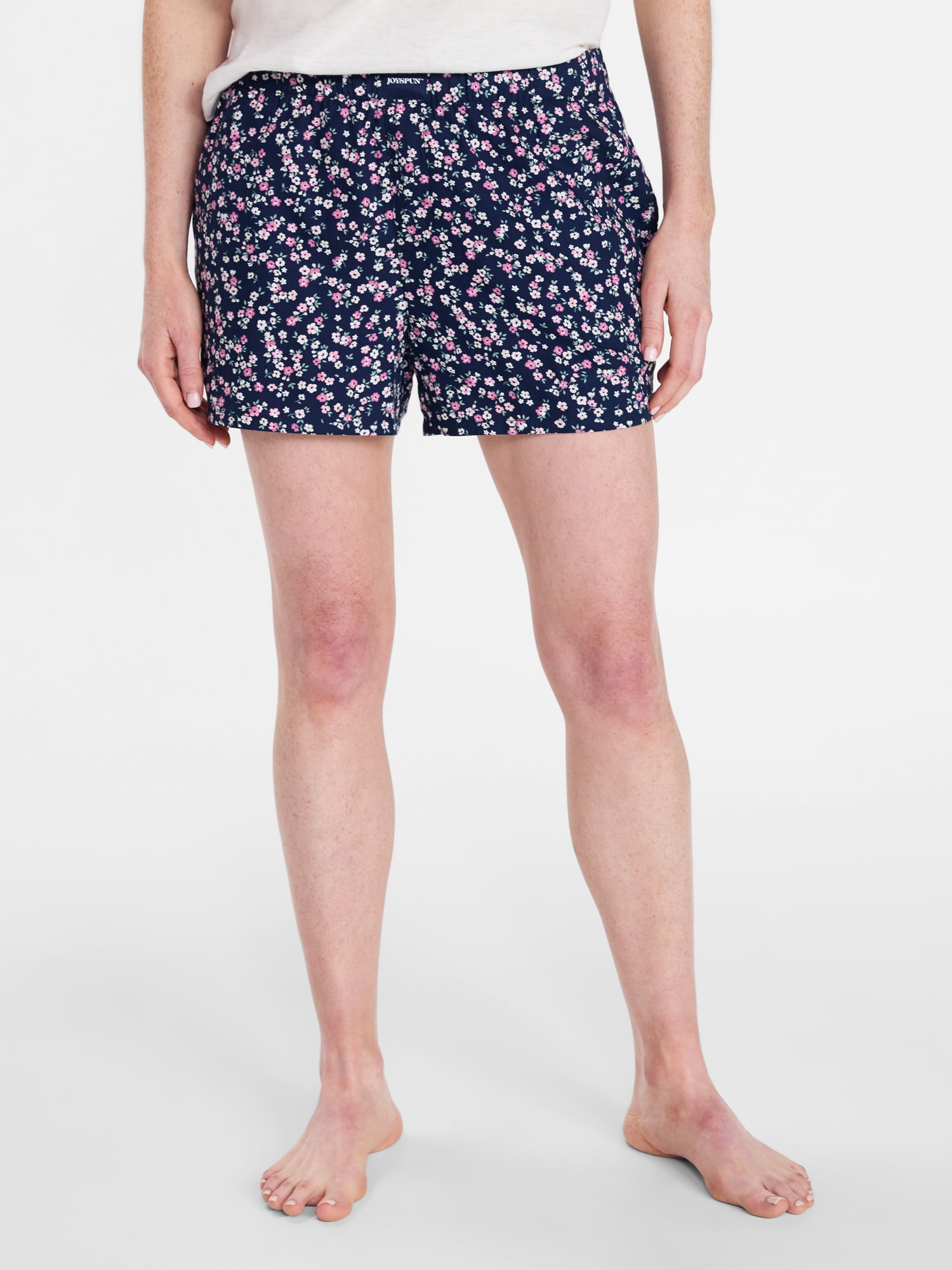 Joyspun Women's Woven Pajama Boxer Shorts, 3'' Inseam, Sizes XS-3X