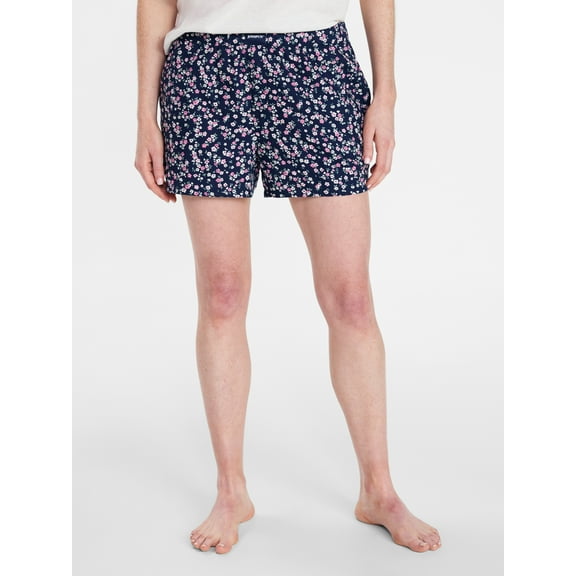 Joyspun Women's Woven Pajama Boxer Shorts, 3'' Inseam, Sizes XS-3X