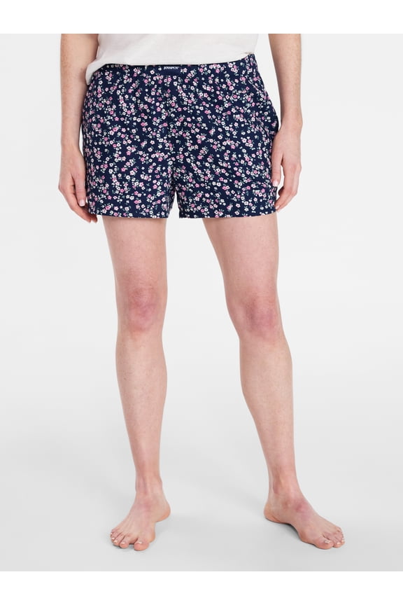 Women's Woven Pajama Boxer Shorts, 3'' Inseam, Sizes XS-3X