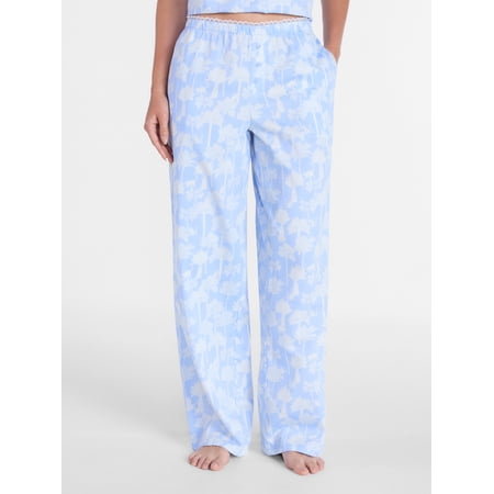 Joyspun Women's Poplin Pajama Pants, 31'' Inseam, Sizes XS-3X