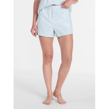 Joyspun Women's Woven Poplin Sleep Shorts, 3'' Inseam, Sizes XS-3X