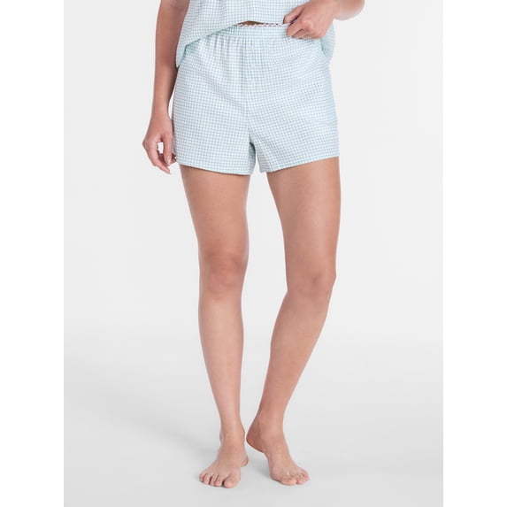 Joyspun Women's Woven Poplin Sleep Shorts, 3'' Inseam, Sizes XS-3X