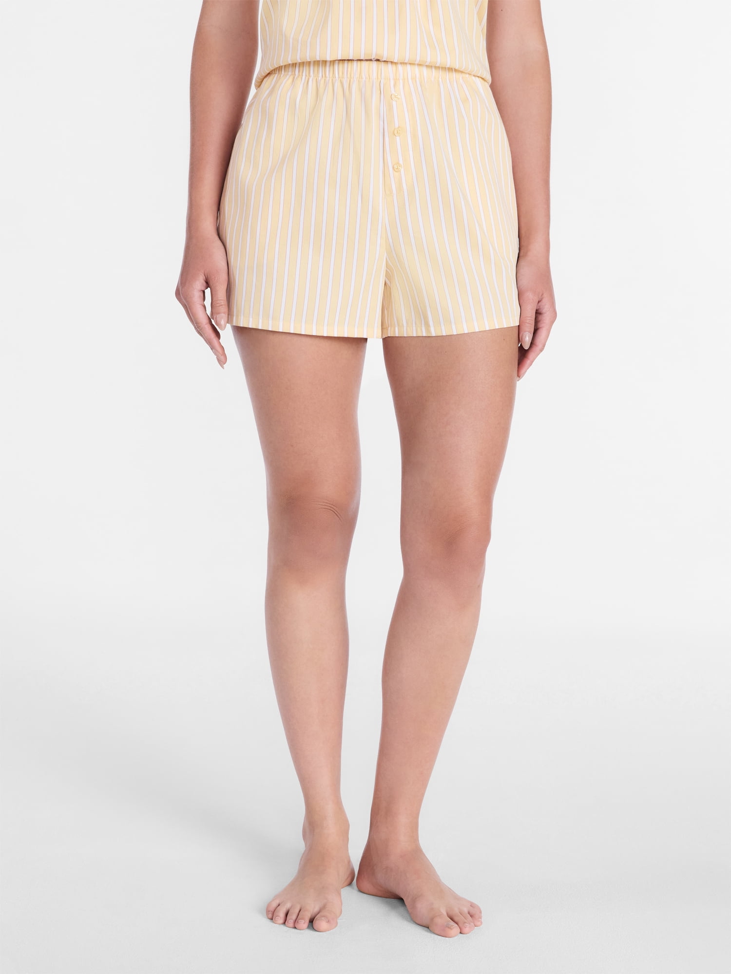 Joyspun Women's Woven Poplin Sleep Shorts, 3'' Inseam, Sizes XS-3X