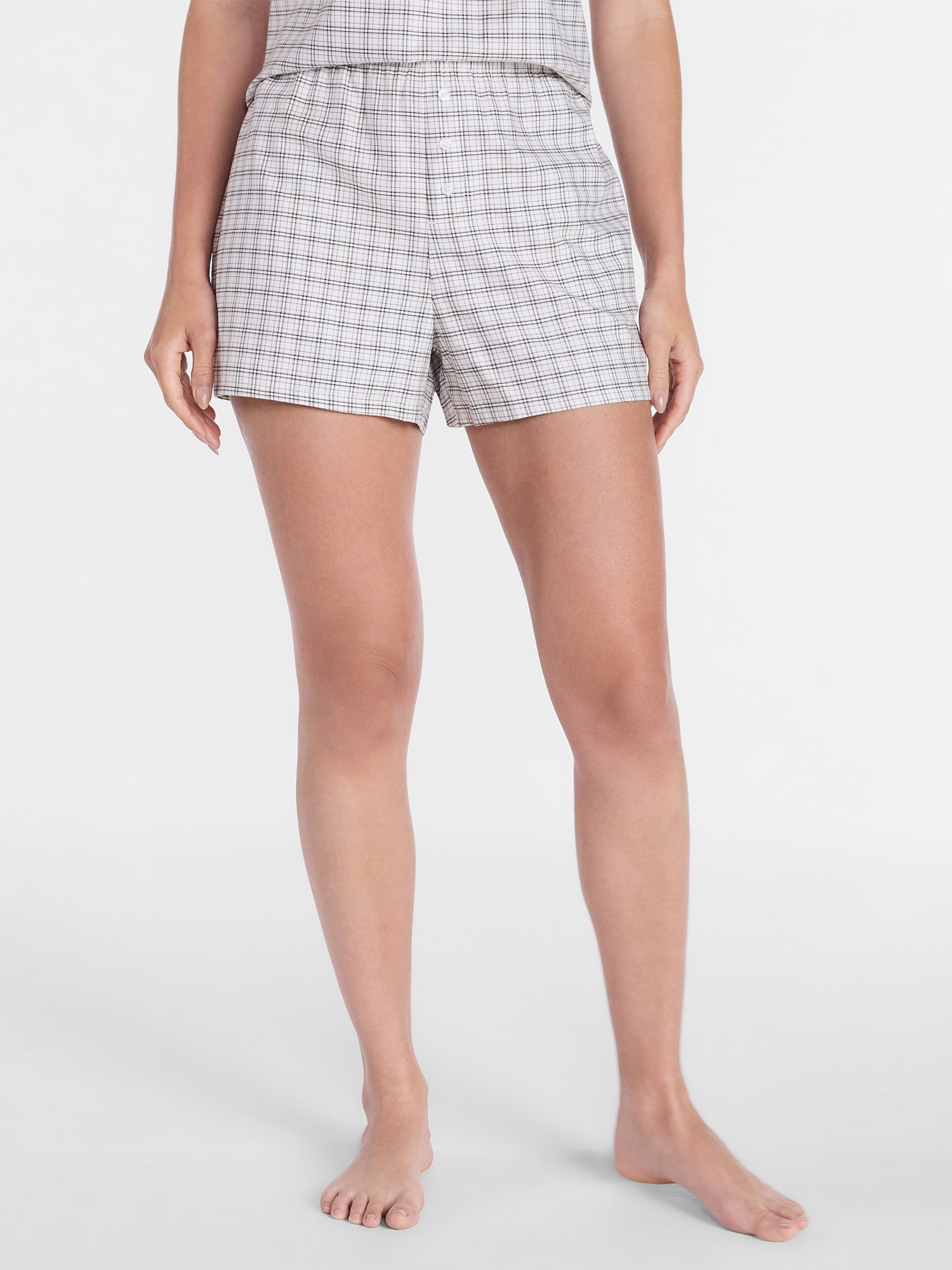 Joyspun Women's Woven Poplin Sleep Shorts, 3'' Inseam, Sizes XS-3X