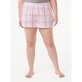 thumbnail image 1 of Joyspun Women's Woven Print Boxer Sleep Shorts, Sizes S to 3X, 1 of 5