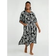 thumbnail image 1 of Joyspun Women's Woven Print Sleep Caftan, Sizes S to 4X, 1 of 5