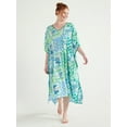 thumbnail image 1 of Joyspun Women's Woven Print Sleep Caftan, Sizes S to 4X, 1 of 5