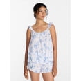 thumbnail image 1 of Joyspun Women's Woven Sleep Cami and Shorts Set with Ruffle, 2-Piece, Sizes XS-3X, 1 of 7