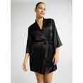 thumbnail image 1 of Joyspun Women’s and Women’s Plus Bridal Satin Robe, Sizes XS to 3X, 1 of 5