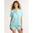 thumbnail image 1 of Joyspun Women’s and Women’s Plus Bridal Satin Shortie Pajama Set, Sizes XS to 3X, 1 of 5