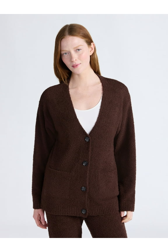 Women's Fuzzy Front Pocket Cardigan, Sizes XS-3X