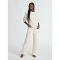 thumbnail image 1 of Joyspun Women's Cozy Ribbed Crewneck Top and Wide-Leg Pants Set, 2-Piece, Sizes XS-3X, 1 of 4