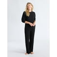 thumbnail image 1 of Joyspun Women's Cozy Ribbed Crewneck Top and Wide-Leg Pants Set, 2-Piece, Sizes XS-3X, 1 of 4
